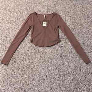 Free People Movement Bow Down Long Sleeve Crop top